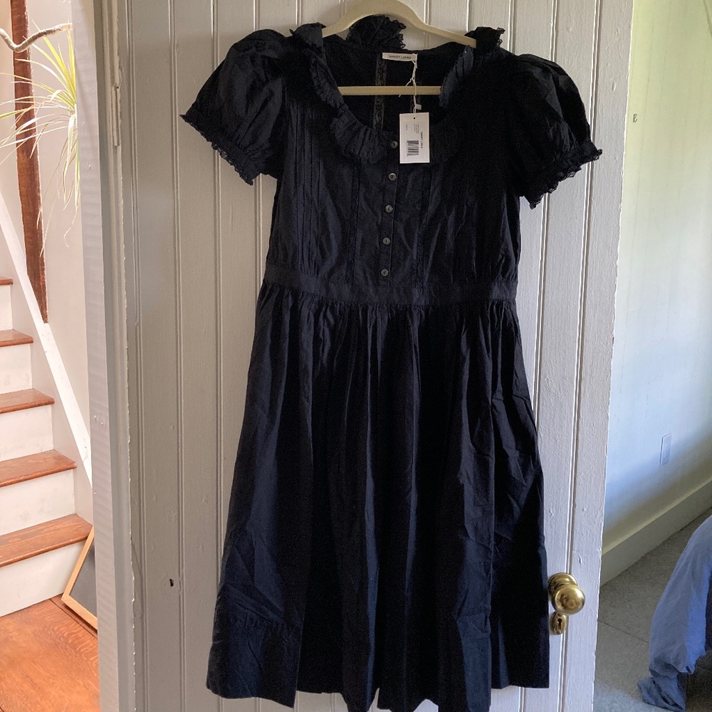 Sandy Liang black middy dress new with tags